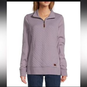 L.L.Bean
Quilted Knit Long Sleeve Kangaroo Pocket Quarter-Zip Pullover Top